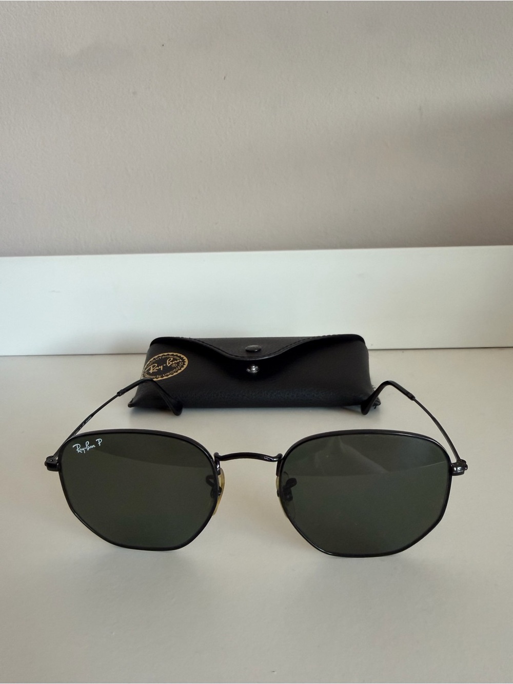 Ray-Ban Hexagonal Flat Lenses Polarized Sunglasses Black RB3548-N 002/58 54mm